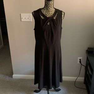 Jones Studio little black dress stretch jersey formal lined cuttout party event